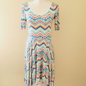 Honey & Lace chevron fit and flare dress size xs